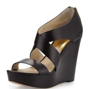 MICHAEL Michael Kors Elena Leather Wedge Sandal